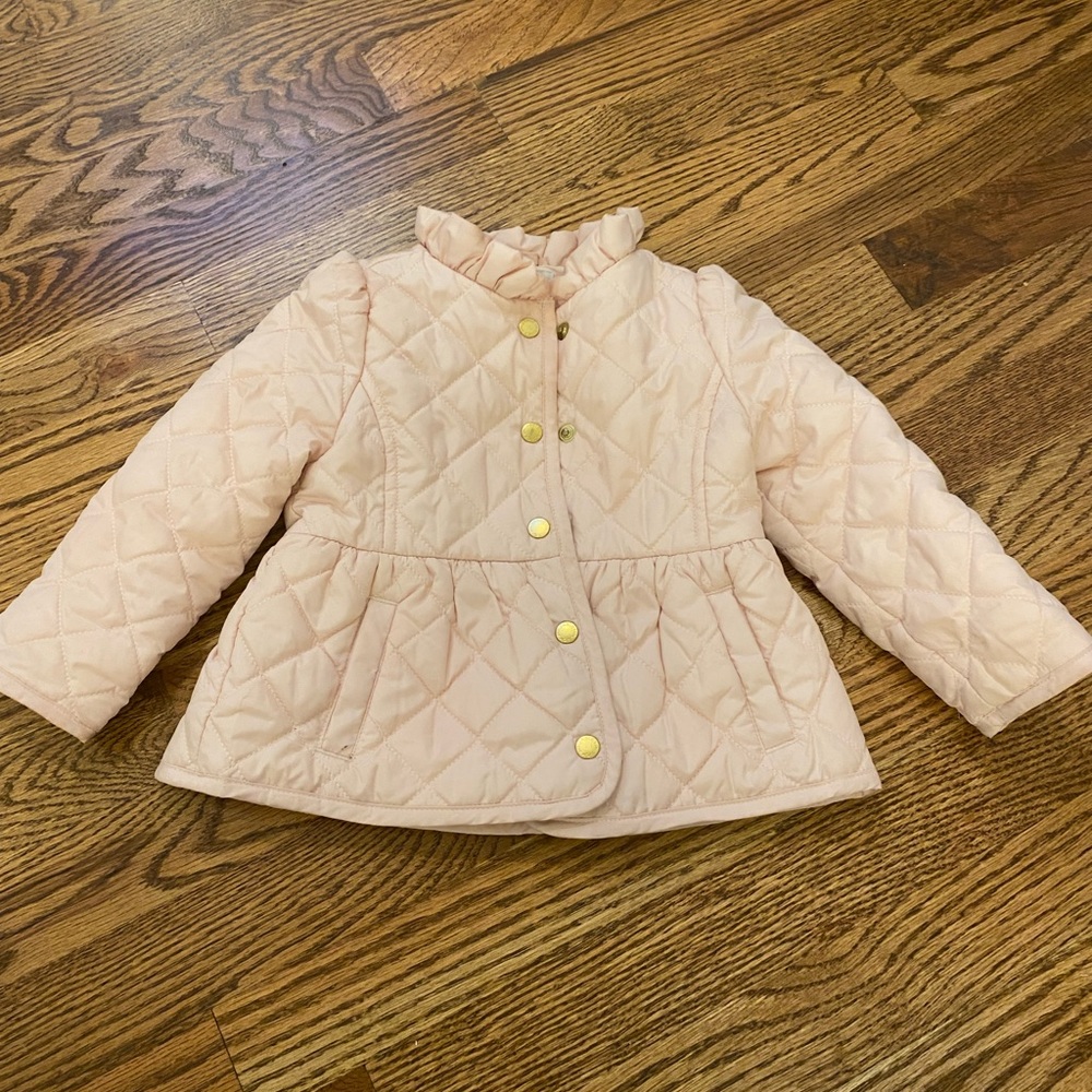 Girls 18-24 M Janie and Jack quilted pink coat/jacket